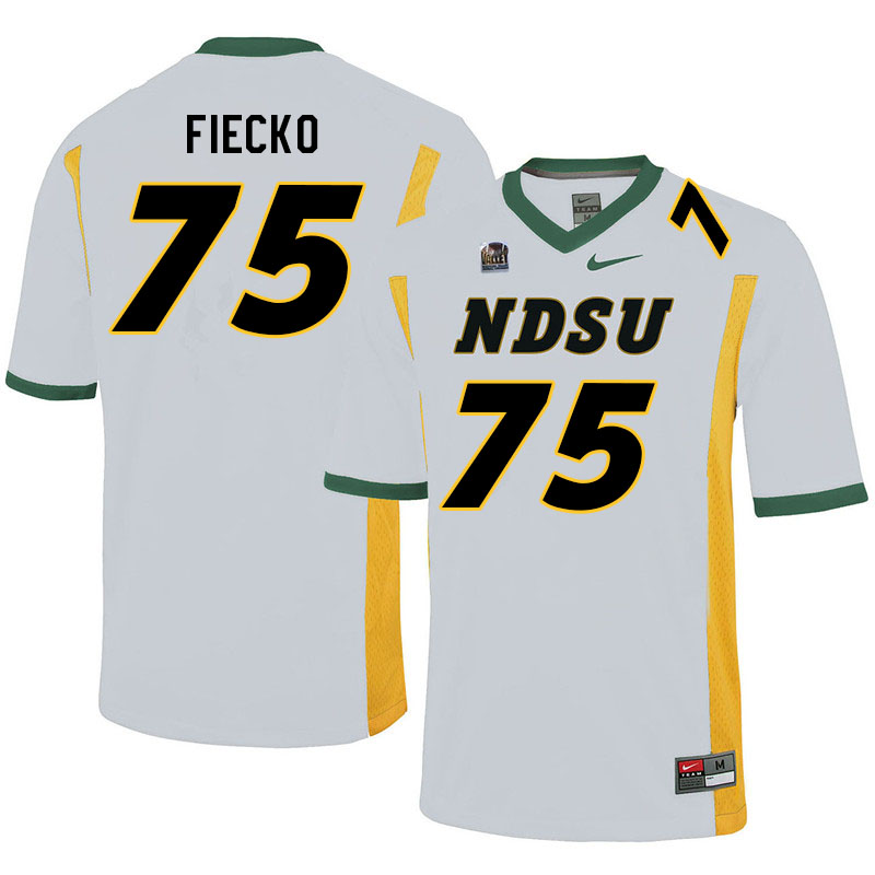 Men #75 Trevor Fiecko North Dakota State Bison College Football Jerseys Sale-White